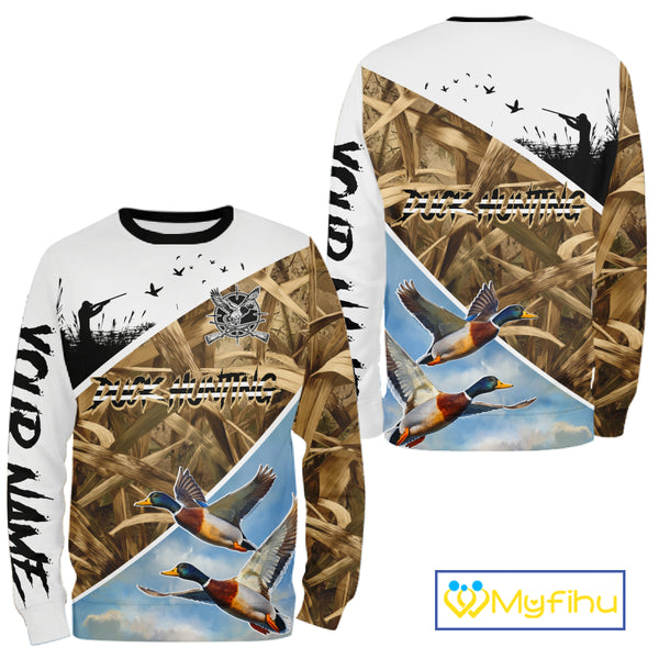 Mallard Duck Hunting Shirts, Best Hoodie Hunting Gifts, Duck Hunting Camo Shirts NHT375