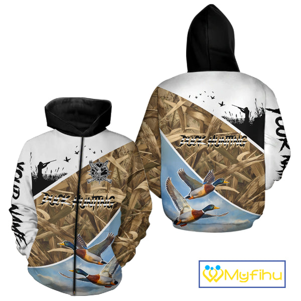 Mallard Duck Hunting Shirts, Best Hoodie Hunting Gifts, Duck Hunting Camo Shirts NHT375