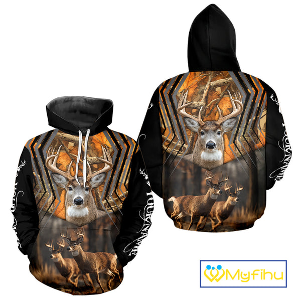 Whitetail Deer Forest Camo Hoodie – 3D All Over Print for Hunters NHT333