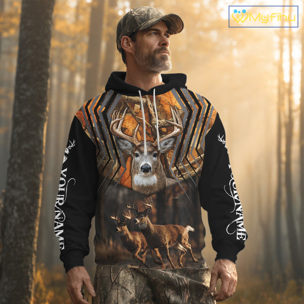 Whitetail Deer Forest Camo Hoodie – 3D All Over Print for Hunters NHT333