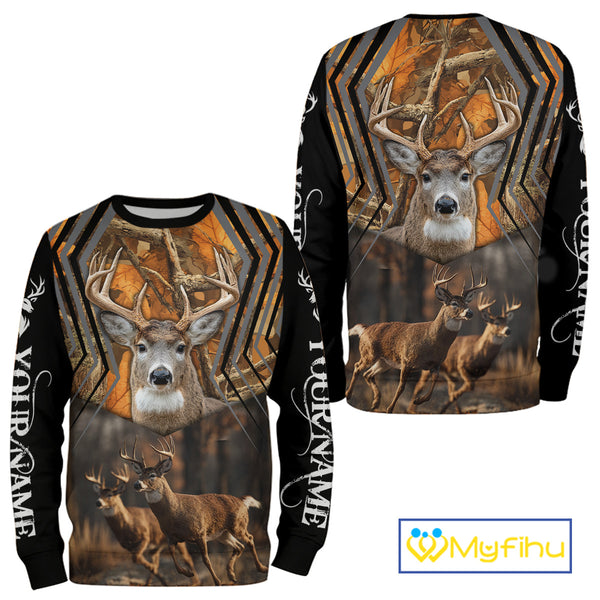 Whitetail Deer Forest Camo Hoodie – 3D All Over Print for Hunters NHT333