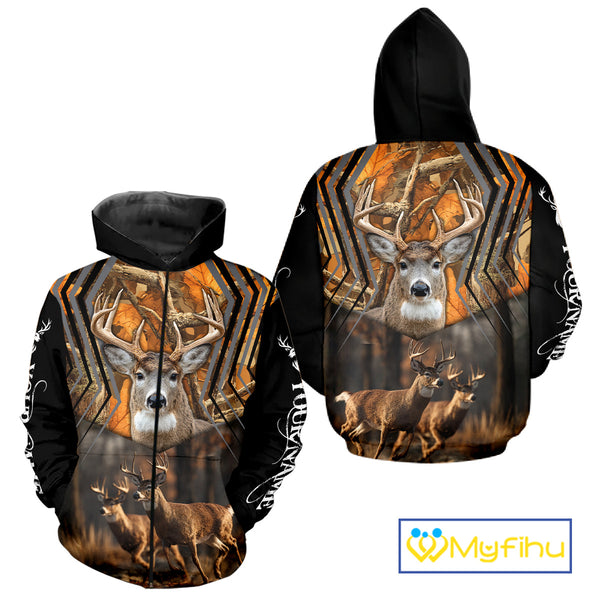 Whitetail Deer Forest Camo Hoodie – 3D All Over Print for Hunters NHT333