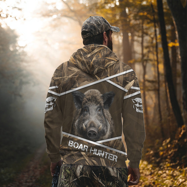 Personalized Wild Boar Hunting Camo Full Printing Shirts, Boar Hunting Gifts, Hunting Season NHT128