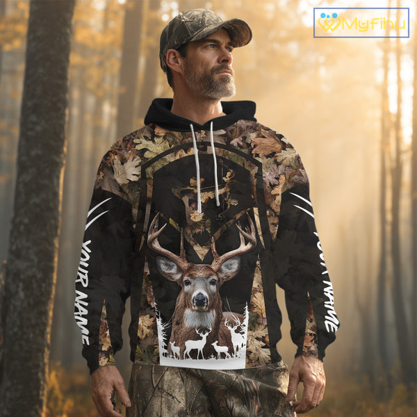 Forest Camo Deer Hunting Shirt, Hunting Hoodie for Deer Hunters, Season Deer Hunting NHT371