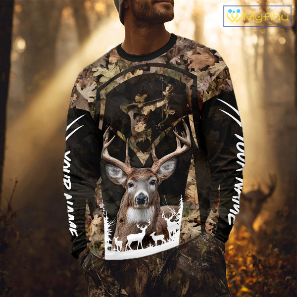 Forest Camo Deer Hunting Shirt, Hunting Hoodie for Deer Hunters, Season Deer Hunting NHT371