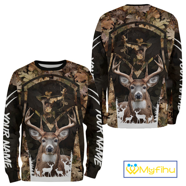 Forest Camo Deer Hunting Shirt, Hunting Hoodie for Deer Hunters, Season Deer Hunting NHT371