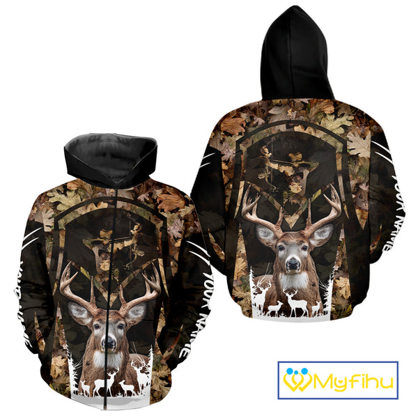 Forest Camo Deer Hunting Shirt, Hunting Hoodie for Deer Hunters, Season Deer Hunting NHT371