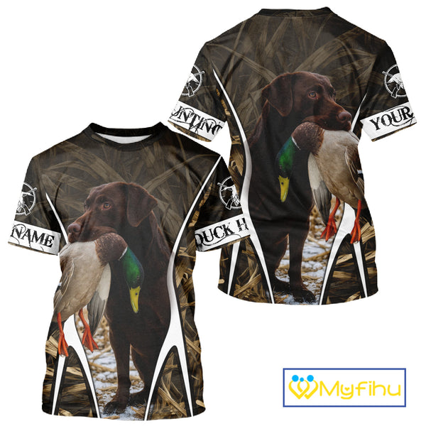 Duck Hunting Chocolate Lab 3D All Over Printed Camouflage Shirts, Duck Hunting Clothes NHT146