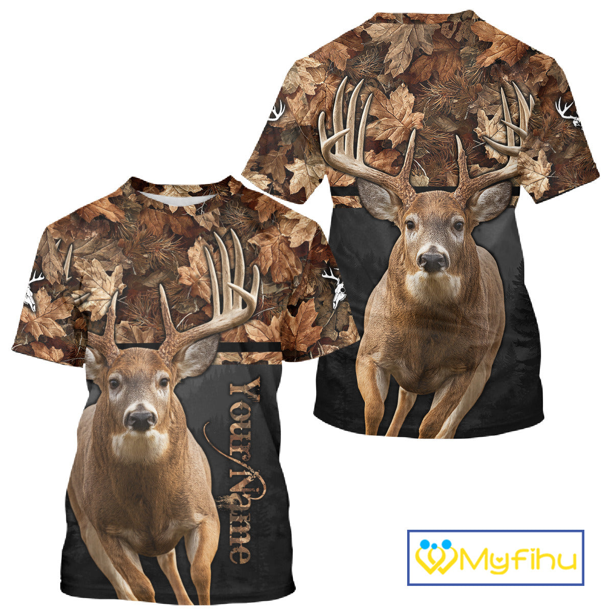 Best Custom Camo Autumn Whitetail Deer Hunting Shirt With Full All-Over 3D For Deer Hunters NHT180