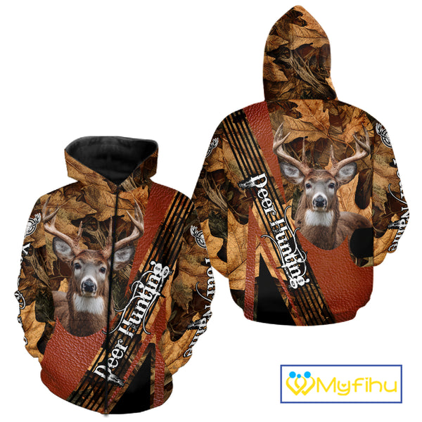 Deer Hunting Orange With Camo Autumn - Personalized All Over Print Deer Hunting Clothes NHT292