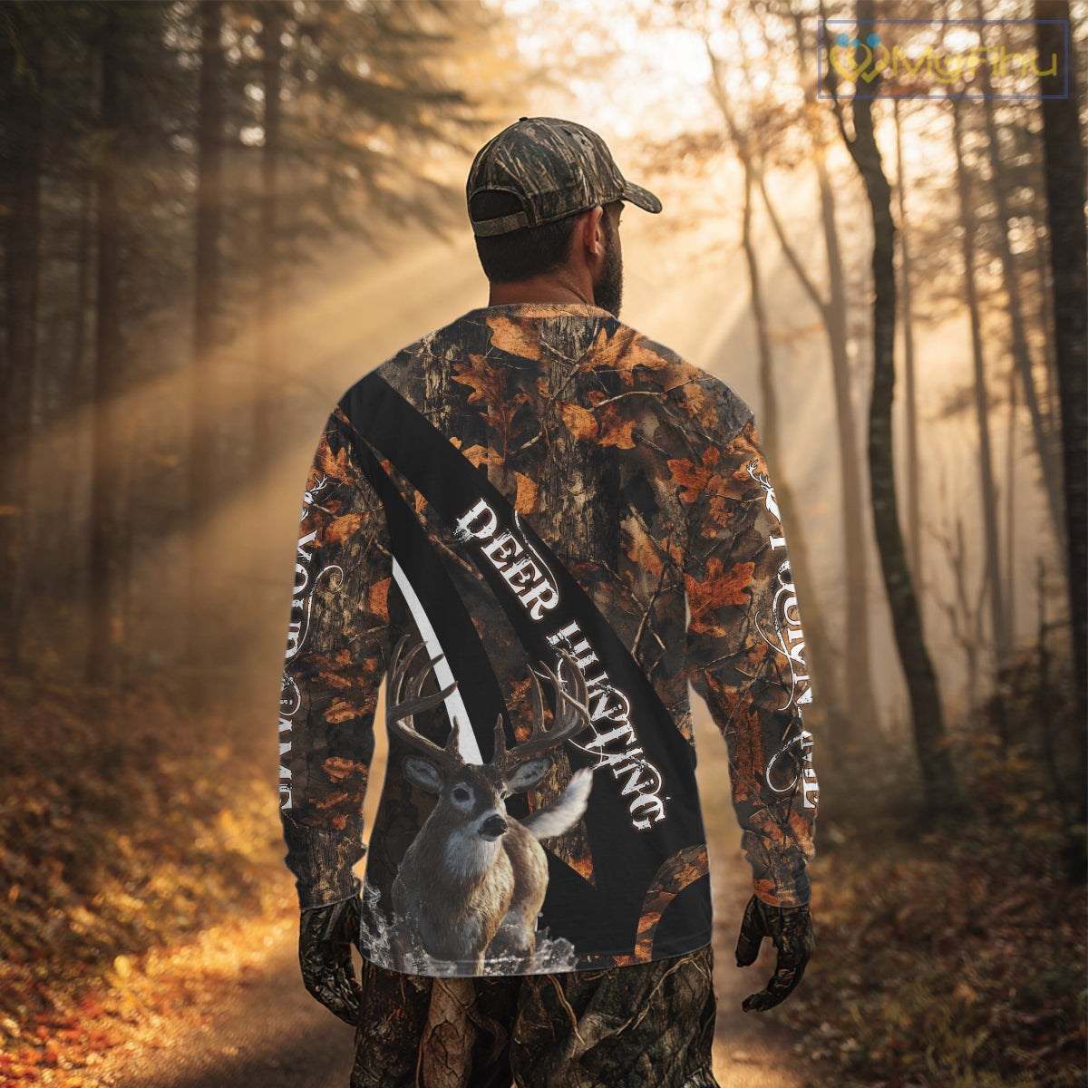 Whitetail Deer Hunting Orange Camo Hoodie, Sweatshirt Hunting Shirt For Men NHT347