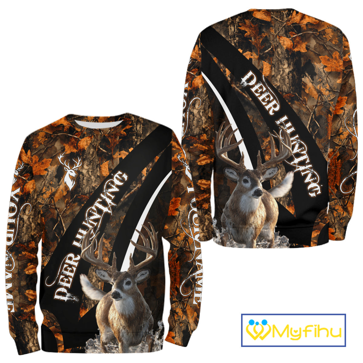 Whitetail Deer Hunting Orange Camo Hoodie, Sweatshirt Hunting Shirt For Men NHT347