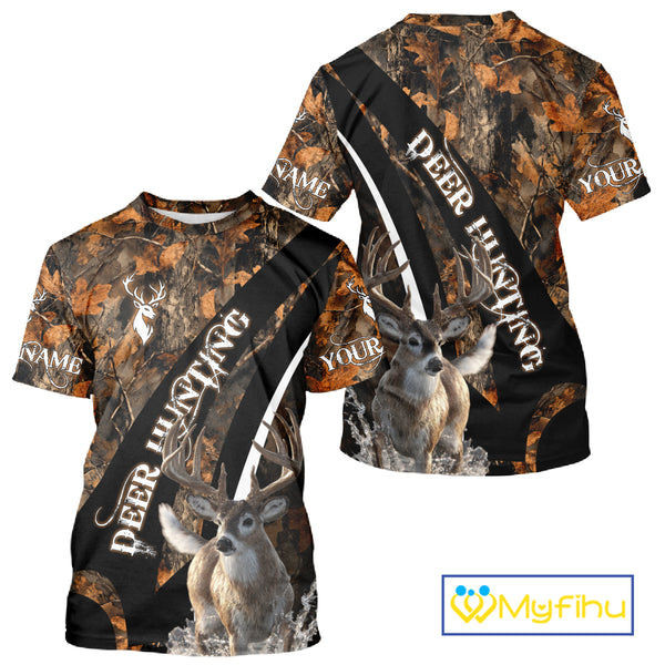 Whitetail Deer Hunting Orange Camo Hoodie, Sweatshirt Hunting Shirt For Men NHT347