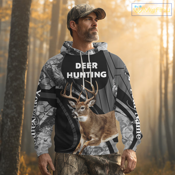 Deer Buck Custom Name 3D All Over Printed Shirts, Hunting Hoodie For Men NHT350