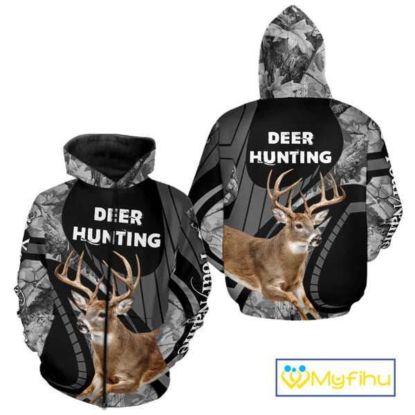 Deer Buck Custom Name 3D All Over Printed Shirts, Hunting Hoodie For Men NHT350