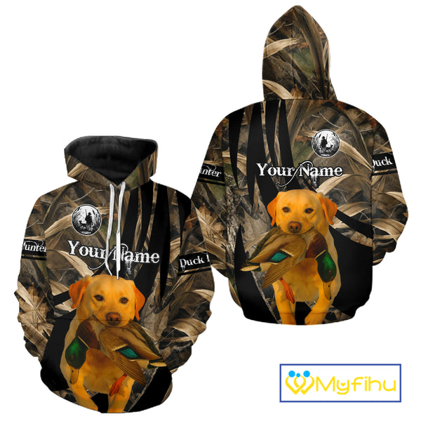 Duck Hunting Camo Shirt With Yellow Lab For Duck Hunter - Best Duck Hunting Gifts NHT227