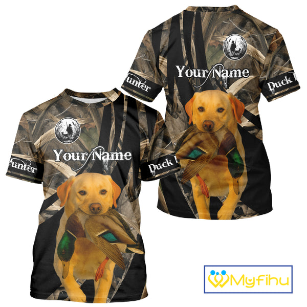 Duck Hunting Camo Shirt With Yellow Lab For Duck Hunter - Best Duck Hunting Gifts NHT227