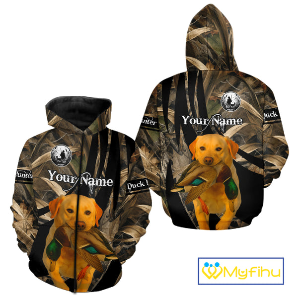 Duck Hunting Camo Shirt With Yellow Lab For Duck Hunter - Best Duck Hunting Gifts NHT227