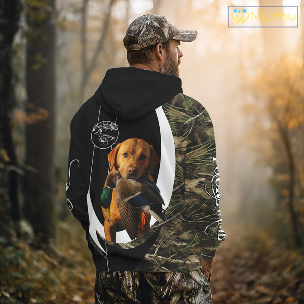 Duck Hunting Waterfowl Camouflage Shirt with Labrador Retriever, Custom Name Hunting Season NHT124