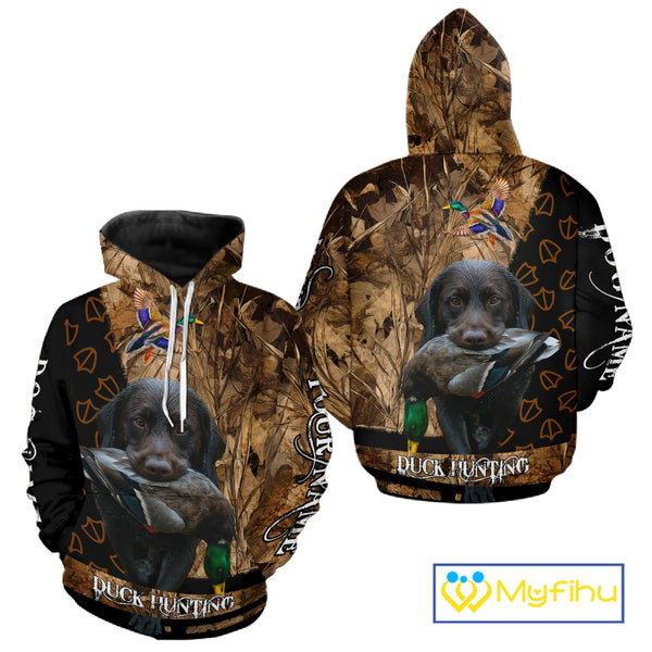Duck Hunting with Black Lab Custom Name 3D All Over Print Shirt, Lab Dog Hunting Gifts NHT127