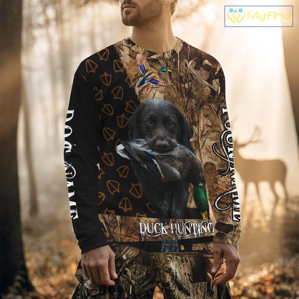 Duck Hunting with Black Lab Custom Name 3D All Over Print Shirt, Lab Dog Hunting Gifts NHT127
