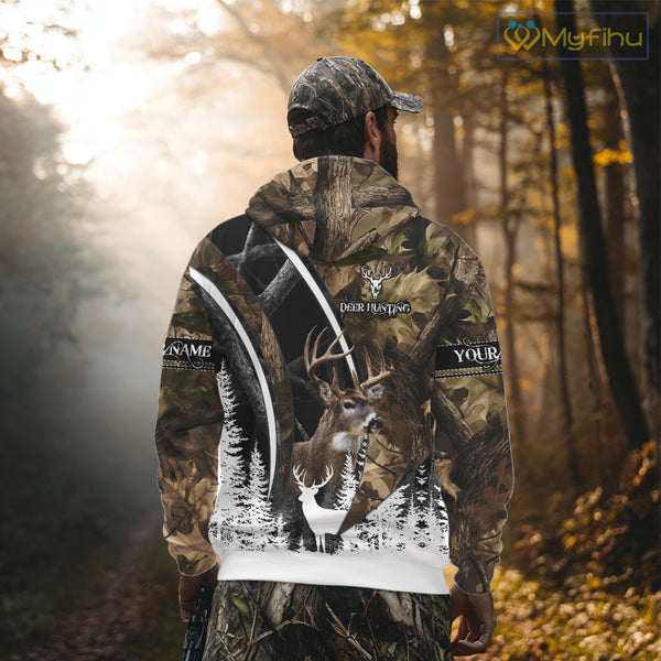 Forest Camo Deer Hunting 3D Shirt – Custom Name Personalized Gift NHT299