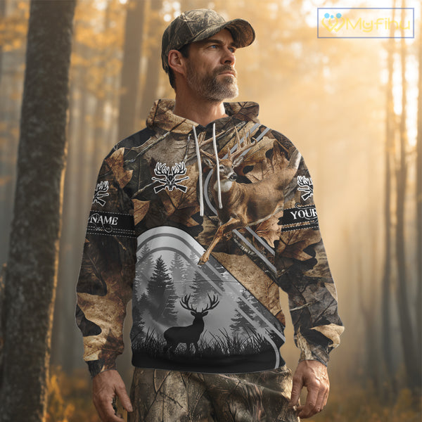 Personalized Deer Hunting Camouflage Pattern Hunter Gift, Deer Hunting Season Shirt NHT306