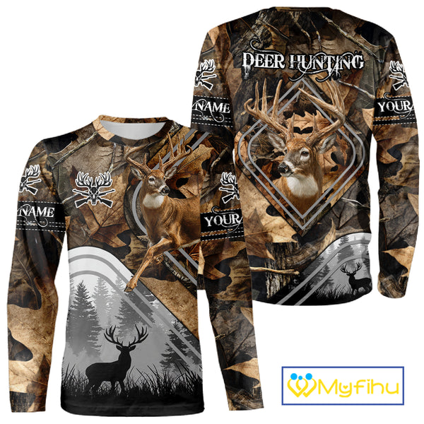 Personalized Deer Hunting Camouflage Pattern Hunter Gift, Deer Hunting Season Shirt NHT306