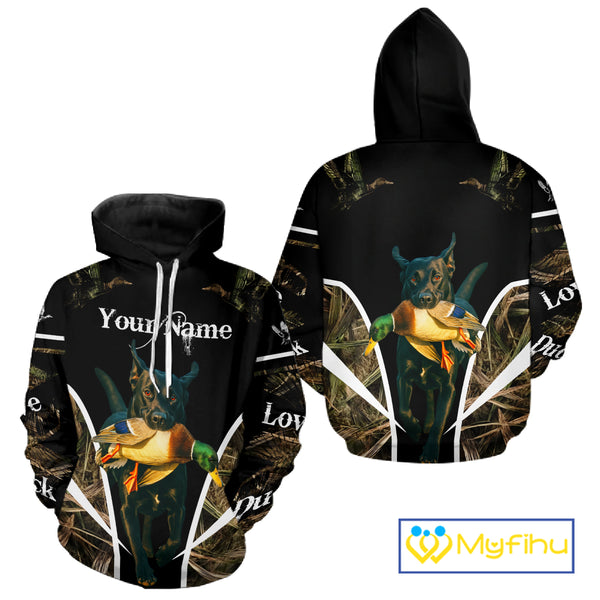 Duck Hunting With Black Lab Custom Name 3D All Over Print Shirt, Duck Hunting Shirt NHT145