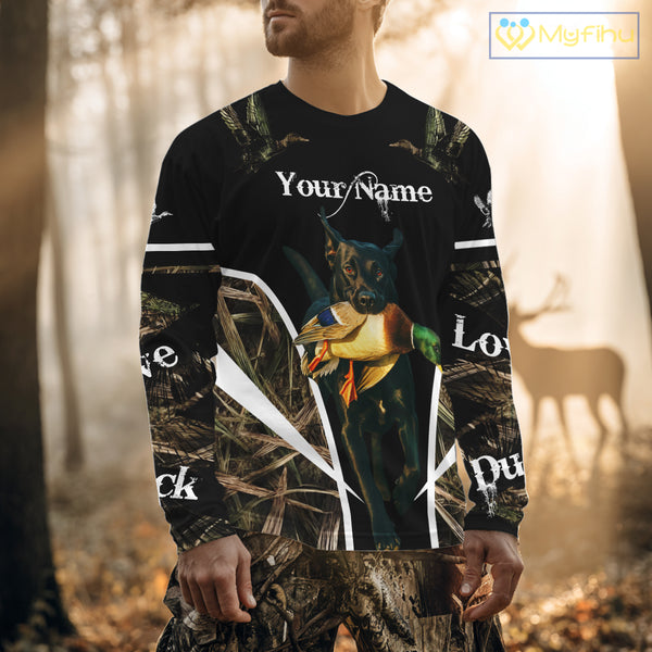 Duck Hunting With Black Lab Custom Name 3D All Over Print Shirt, Duck Hunting Shirt NHT145