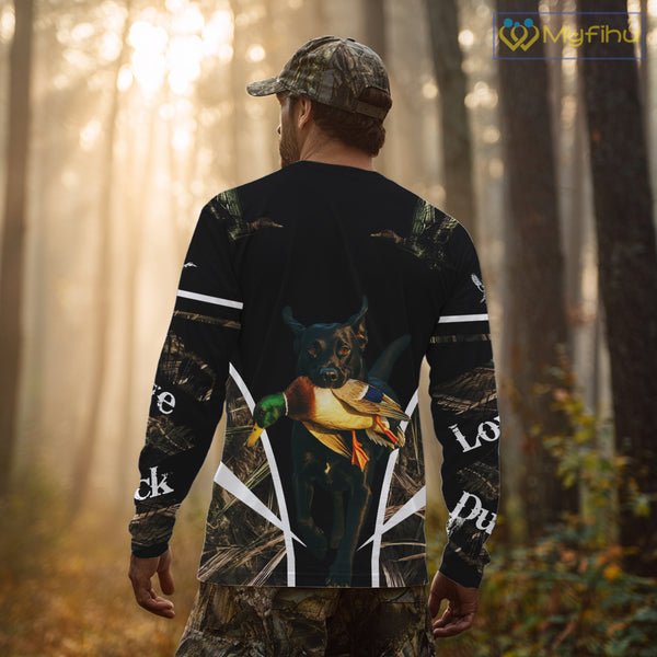 Duck Hunting With Black Lab Custom Name 3D All Over Print Shirt, Duck Hunting Shirt NHT145