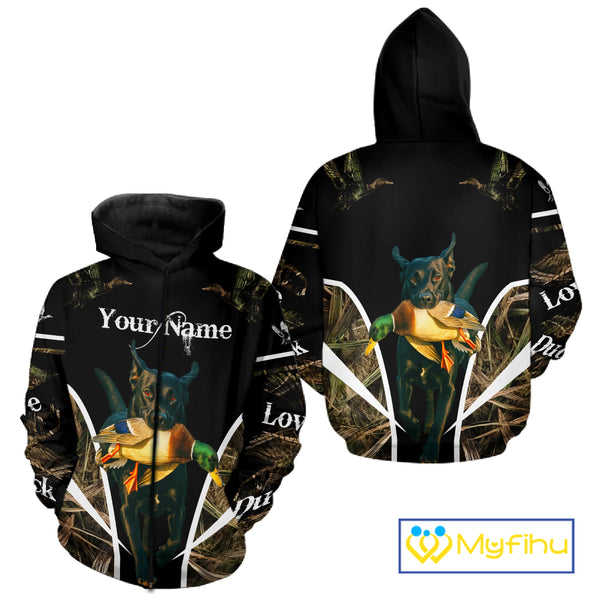 Duck Hunting With Black Lab Custom Name 3D All Over Print Shirt, Duck Hunting Shirt NHT145