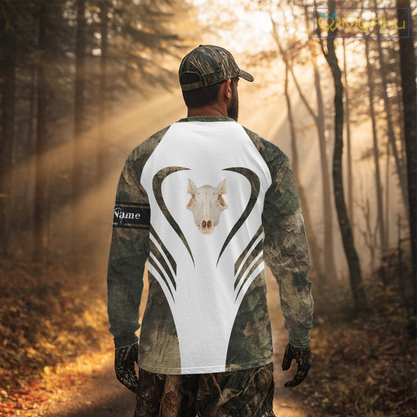 Best Wild Boar Hunting Shirt Camo Custom Name Skull Boar Hunting Clothes For Hunters NHT169
