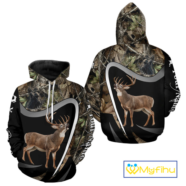 Grim Reaper Deer Hunting Shirt – Black Forest Camo 3D All Over Print for Whitetail Hunters NHT175