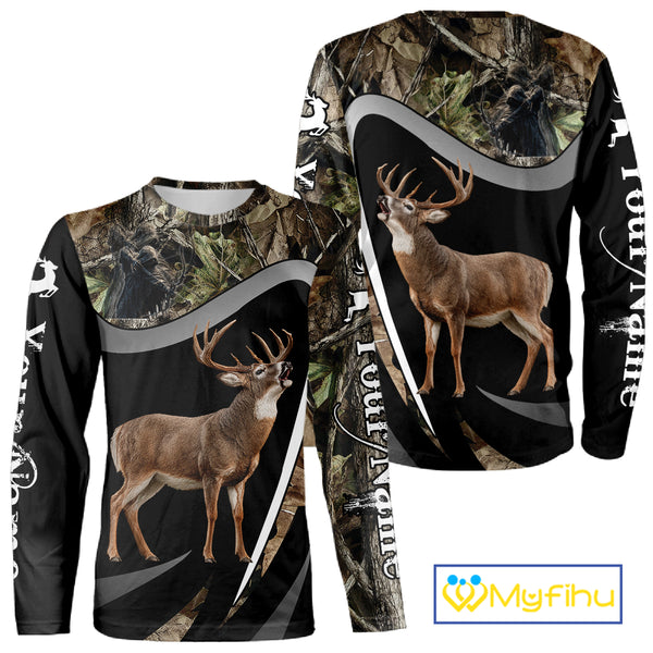 Grim Reaper Deer Hunting Shirt – Black Forest Camo 3D All Over Print for Whitetail Hunters NHT175