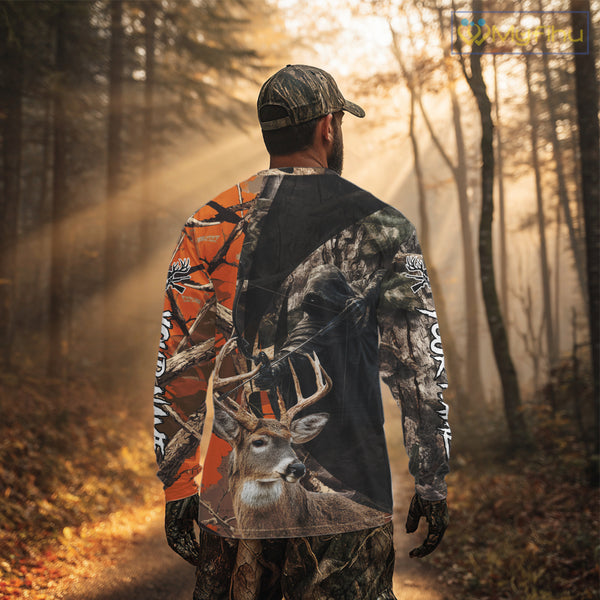 Deer Hunting Grim Reaper Camo Orange 3D All Over Printed Shirt, Personalized Hunting Shirt NHT269
