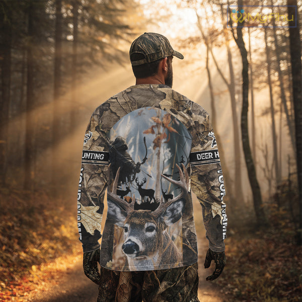 Deer Hunting Grim Reaper Camo Forest 3D All Over Printed Shirt, Personalized Hunting Shirt NHT273