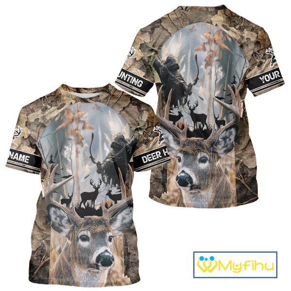 Deer Hunting Grim Reaper Camo Forest 3D All Over Printed Shirt, Personalized Hunting Shirt NHT273