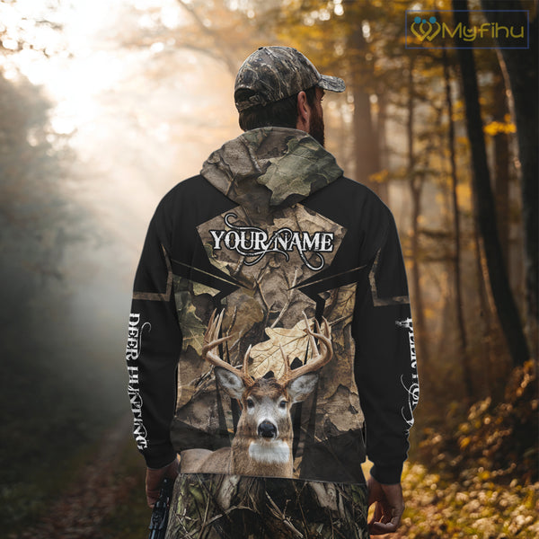 Whitetail Deer Hunting Camo Forest 3D All Over Printed Shirt, Personalized Hunting Shirt NHT277
