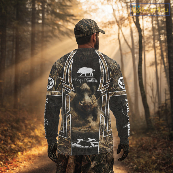 Wild Hog Hunting Full 3D Camo Printed Custom Name Boar Hunting Clothes, Hunting Gifts NBT192