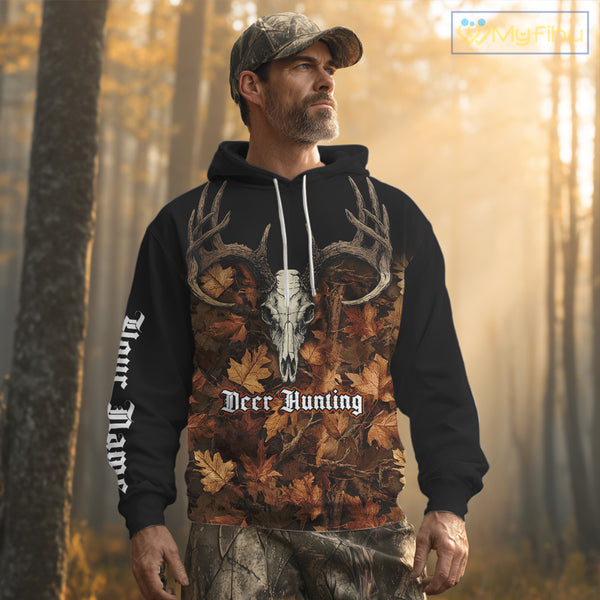 Deer Hunting Orange Camouflage Custom Name 3D Shirts, Custom Deer Hunting Clothes NBT194