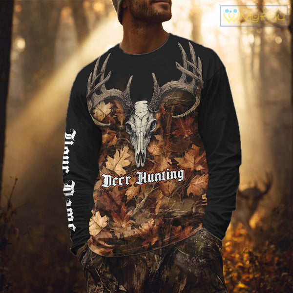 Deer Hunting Orange Camouflage Custom Name 3D Shirts, Custom Deer Hunting Clothes NBT194