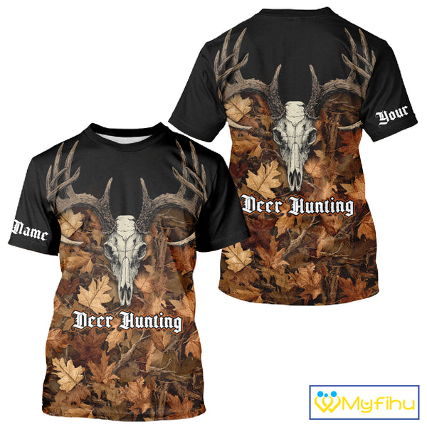 Deer Hunting Orange Camouflage Custom Name 3D Shirts, Custom Deer Hunting Clothes NBT194