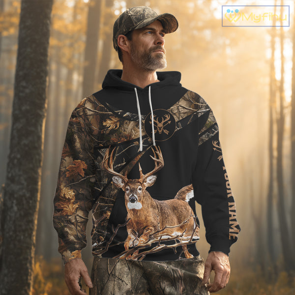 Whitetail Deer Hunting Fall Camo Shirts for Men, Best Gift Ideas for Hunter NBT200