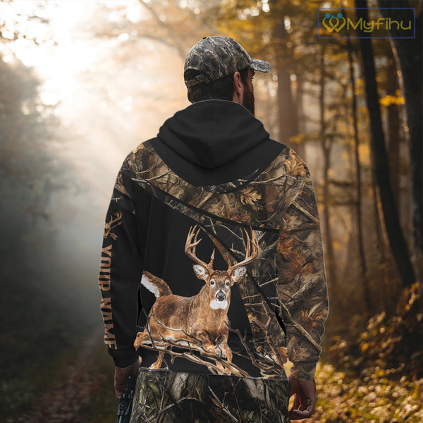 Whitetail Deer Hunting Fall Camo Shirts for Men, Best Gift Ideas for Hunter NBT200