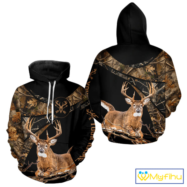 Whitetail Deer Hunting Fall Camo Shirts for Men, Best Gift Ideas for Hunter NBT200