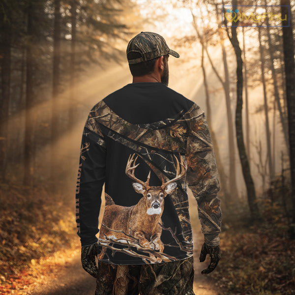 Whitetail Deer Hunting Fall Camo Shirts for Men, Best Gift Ideas for Hunter NBT200