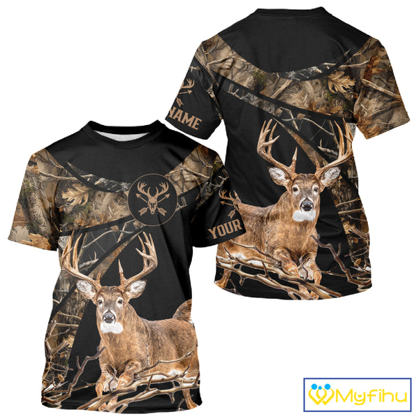 Whitetail Deer Hunting Fall Camo Shirts for Men, Best Gift Ideas for Hunter NBT200