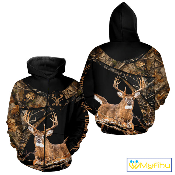 Whitetail Deer Hunting Fall Camo Shirts for Men, Best Gift Ideas for Hunter NBT200