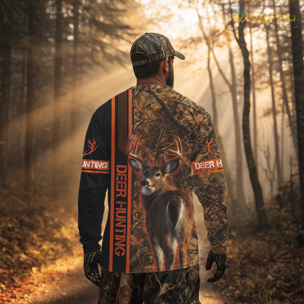 Whitetail Deer Hunting Season Shirt 3D Custom Hoodie Hunting Gift Orange Camouflage Deer Shirts NBT309